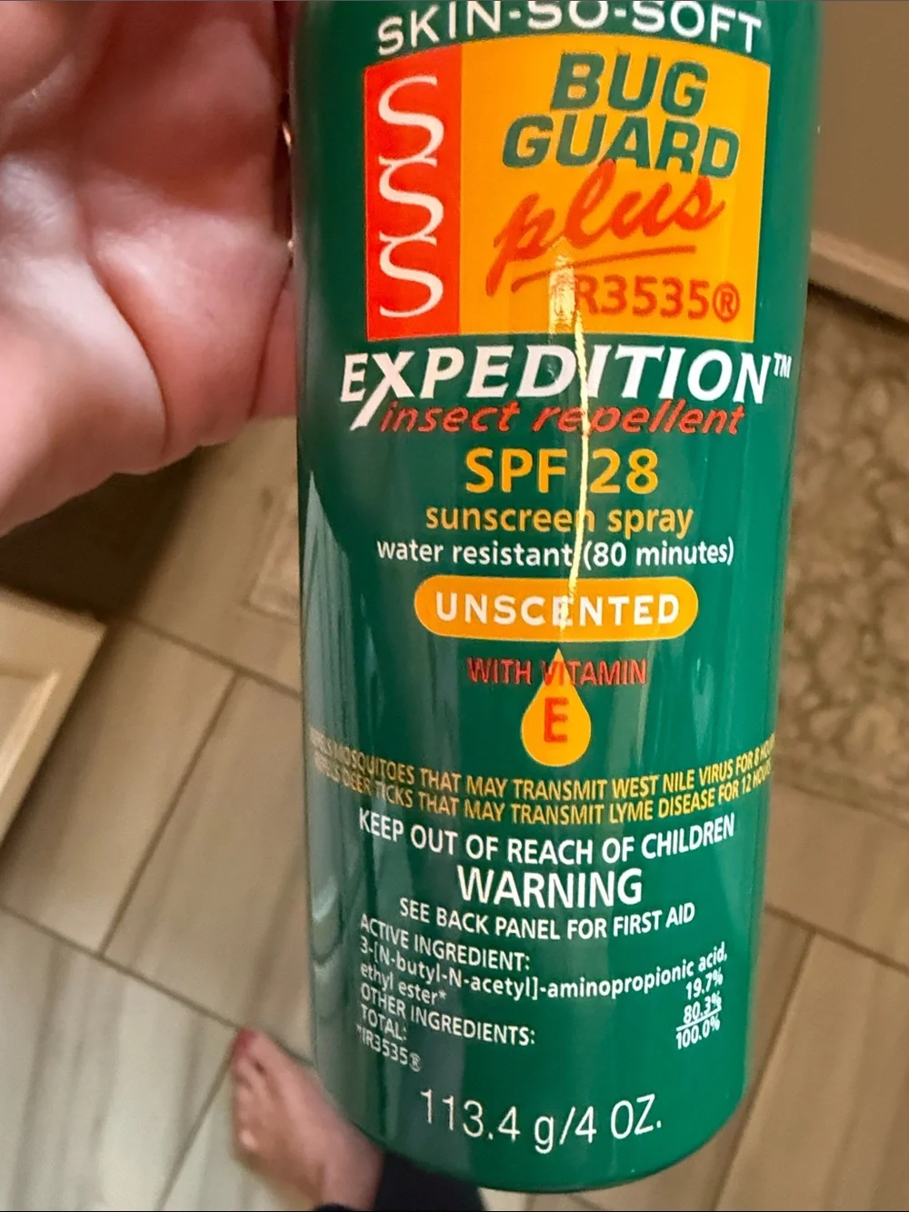 Avon Skin-So-Soft Bug Guard Expedition SPF 28 Unscented Spray -